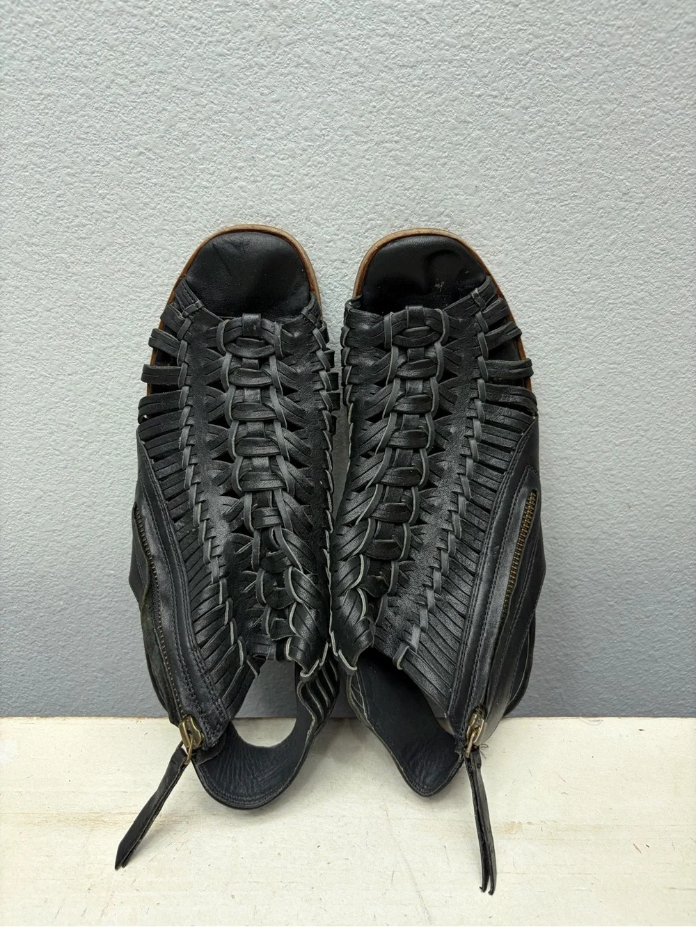 Paul Green Black Leather Miranda Heeled Sandals Size 6